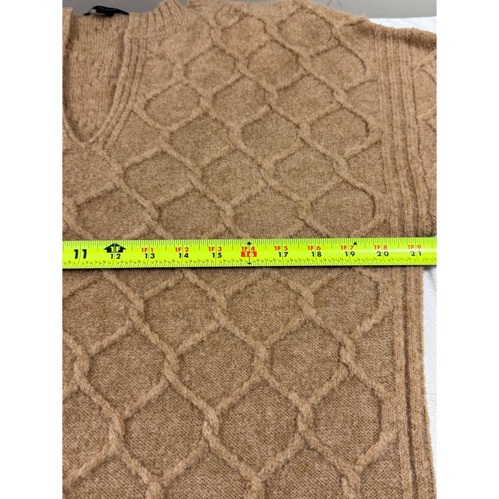 J.Crew Camel Merino Wool Alpaca Sweater Dress S/M Midi Cable Knit Cozy Fall - Picture 6 of 8